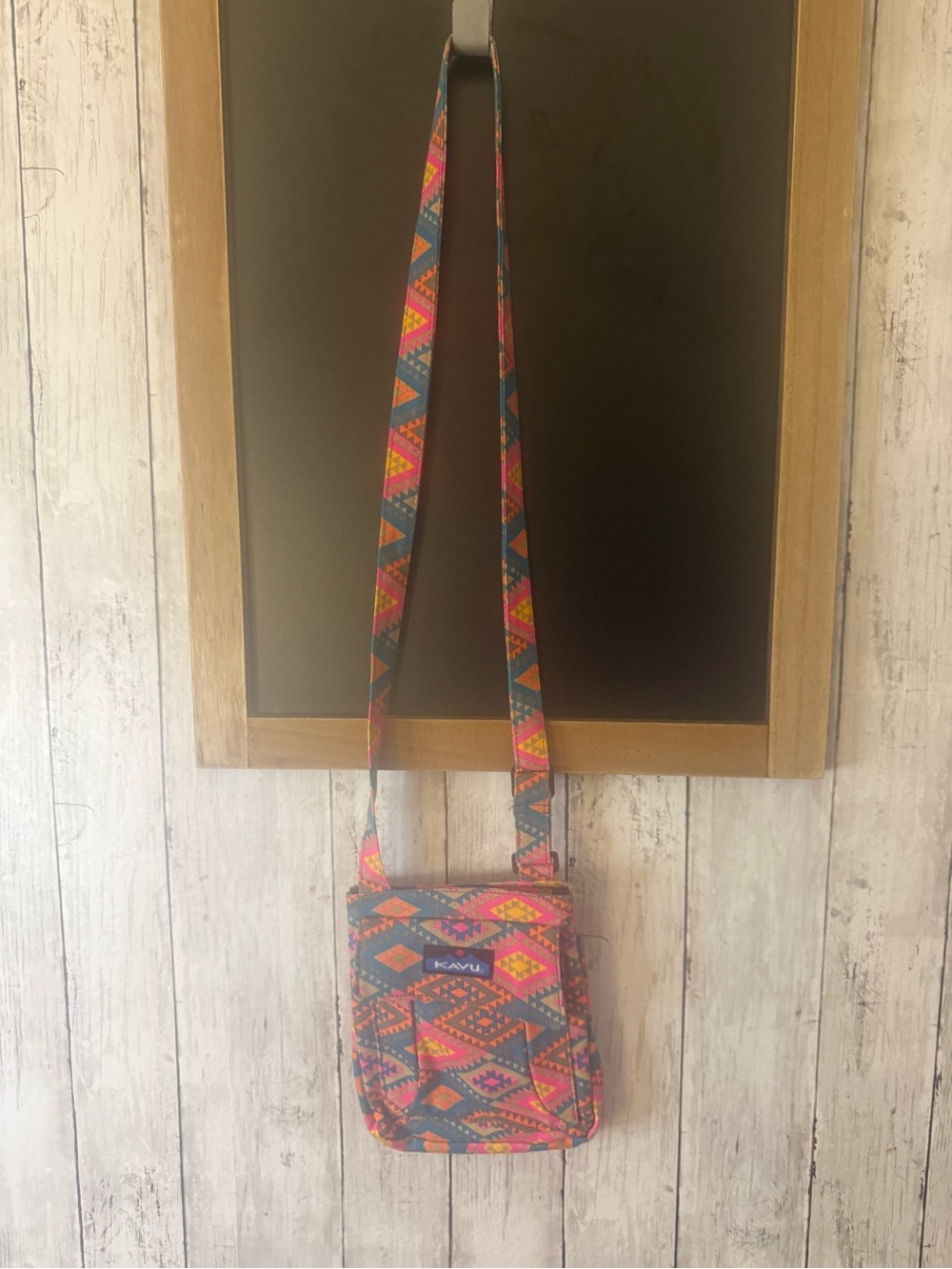Kavu Mini Keeper Crossbody Bag Pixel Palace Aztec Boho Cotton Southwestern Purse